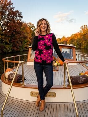 Women’s long-sleeved crewneck sweater